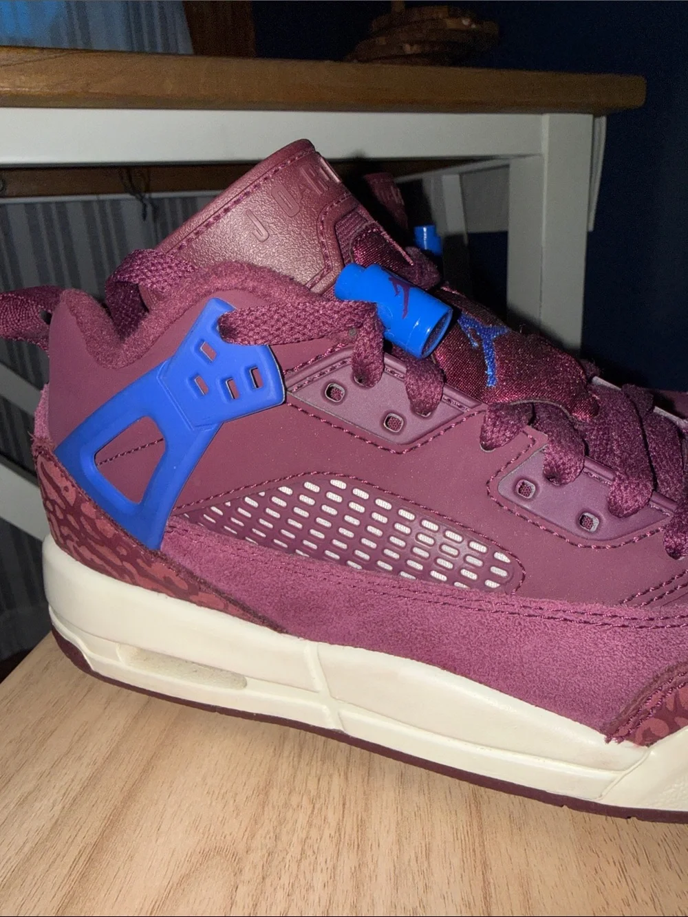 Jordan Spizike Low-Bordeaux/Hyper Royal/Sail Kids Size 4.5Y